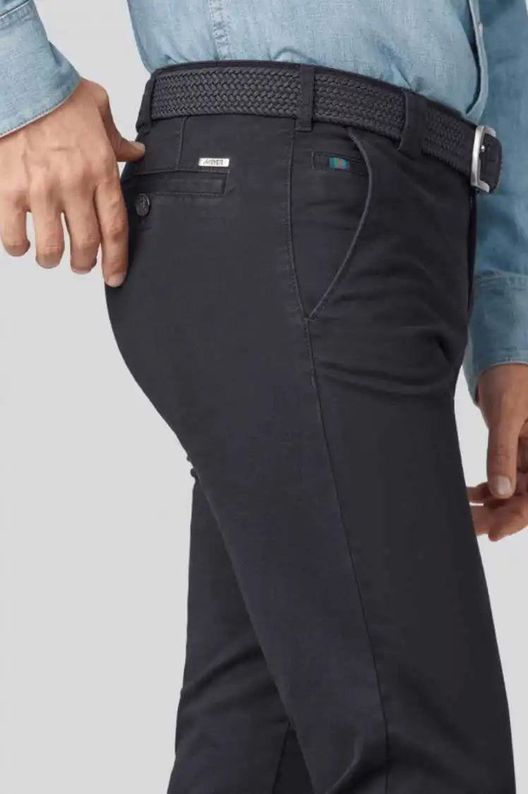 Meyer Chino Trousers Roma Cotton Navy - Pants