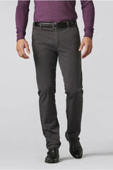 Meyer Chino Trousers Roma Luxury Cotton Charcoal Grey - 