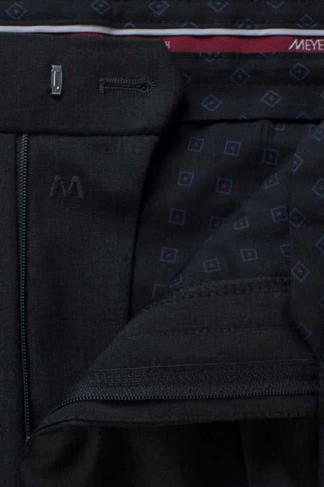 Meyer Men’s Trousers Roma Fine Gabardine Wool Mix Black Ballynahinch