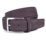 Miguel Bellido Mens Brown Textured Leather Belt Brown Northern