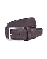 Miguel Bellido Mens Brown Textured Leather Belt Brown Northern