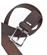 Miguel Bellido Mens Brown Textured Leather Belt Brown Northern