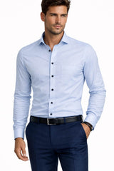 Olymp Mens Modern Fit Formal Dress Shirt Blue Stripe Northern Ireland