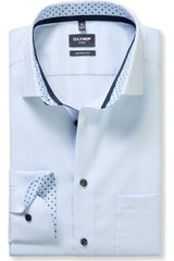 Olymp Mens Modern Fit Formal Dress Shirt Blue Stripe Northern Ireland