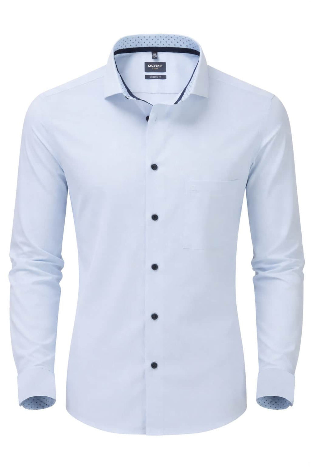 Olymp Mens Modern Fit Formal Dress Shirt Blue Stripe Olymp Mens Modern Fit Formal Dress Shirt Blue Stripe