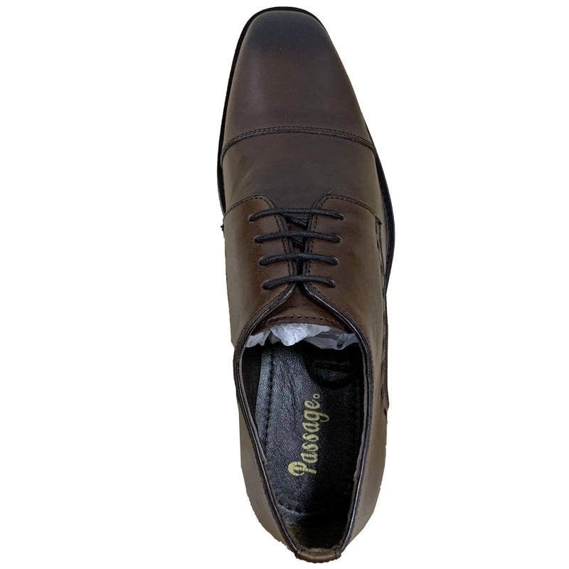 Passage Leather Formal Derby Shoes - Brown