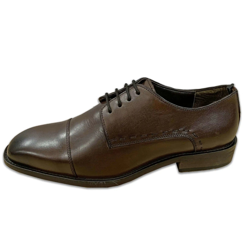 Passage Leather Formal Derby Shoes - Brown