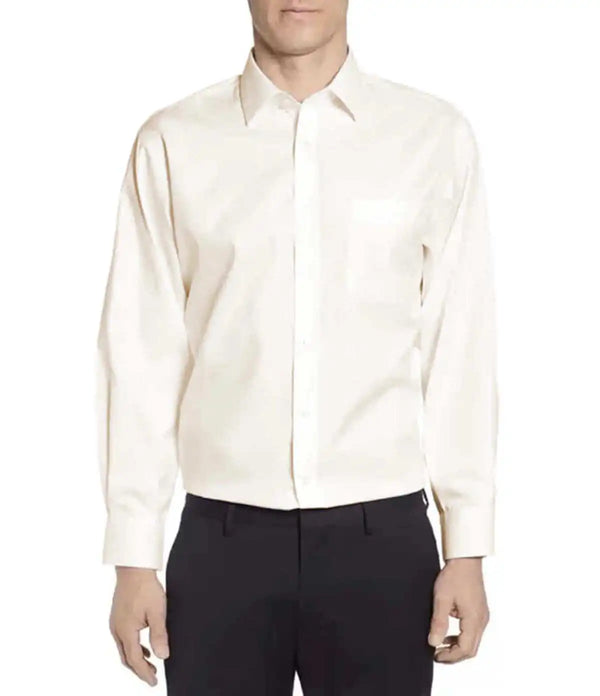 Peter England Long Sleeve Formal Shirt Regular Fit - Off White Ecru