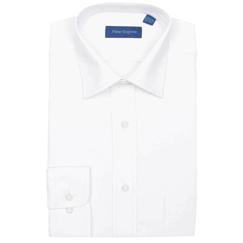 Peter England Long Sleeve Formal Shirt Regular Fit - White
