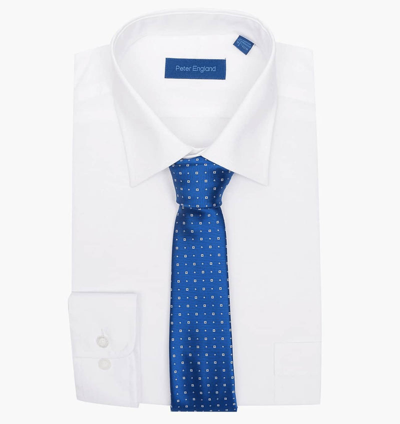 Peter England Long Sleeve Formal Shirt Regular Fit - White