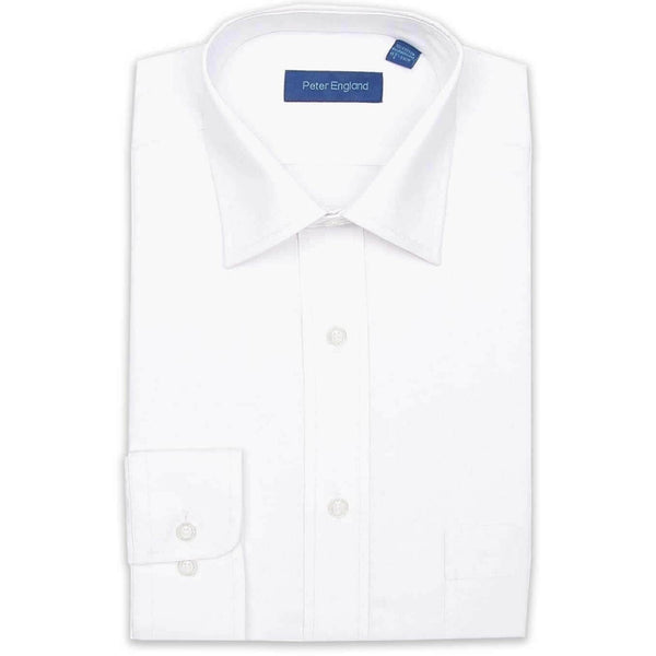 Peter England Long Sleeve Formal Shirt Regular Fit - White