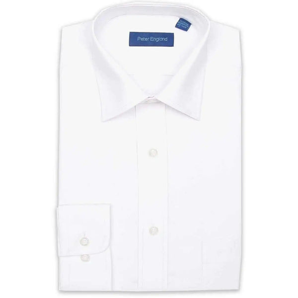 Peter England Long Sleeve Formal Shirt Regular Fit - White