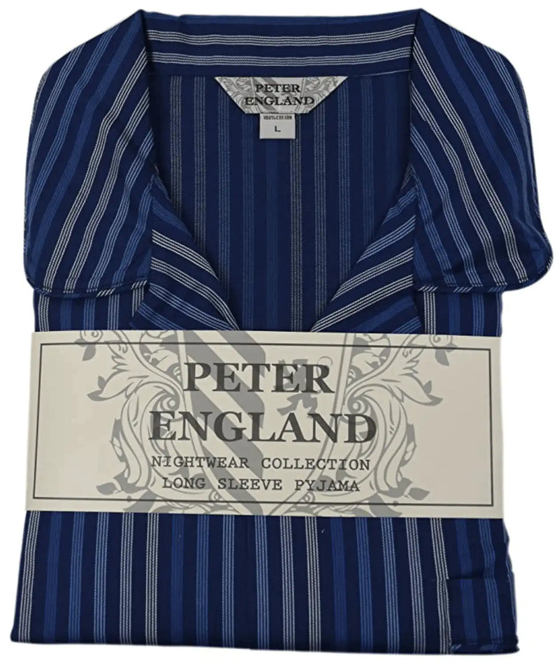 Peter England Navy Stripe Pyjama Set