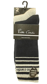 Pierre Cardin 2 Pack Stripe Casual Comfort Socks Size 6-11 UK