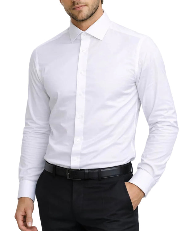 Remus Uomo Dress Shirt 18300 01 Tapered Fit Long Sleeve