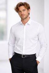 Remus Uomo Dress Shirt 18300 01 Tapered Fit Long Sleeve White