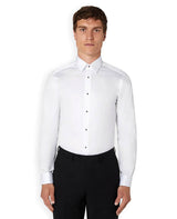 Remus Uomo Men’s Stud Button Shirt Tapered Fit White Ballynahinch