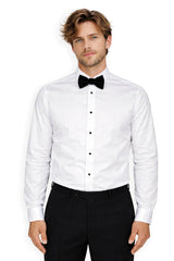 Remus Uomo Men’s Stud Button Tuxedo Shirt Tapered Fit White Northern