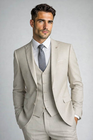 Remus Uomo Mens Suit Slim Fit Stretch Mix & Match Stone Beige