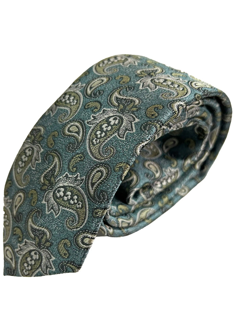 Remus Uomo Mens Tie & Pocket Square Set TP4867-37 Dark Green Northern