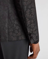 Remus Uomo Monti Slim Jacquard Floral Tuxedo Jacket Black Northern