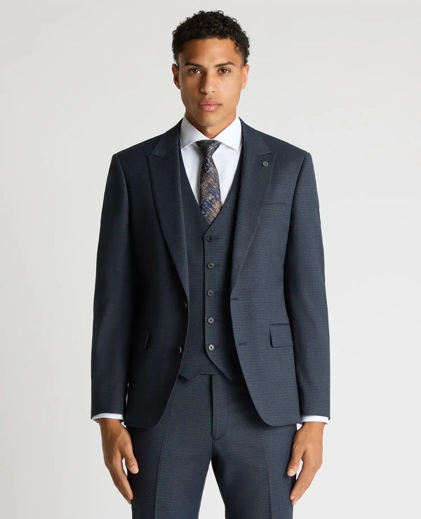 Remus Uomo Peppe Mix & Match Tapered Fit Suit Navy Check Northern