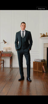 Remus Uomo Peppe Tapered Fit Mix & Match Suit Dark Green Northern