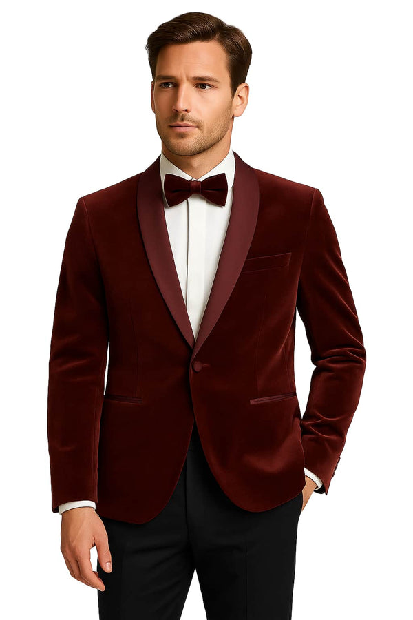 Remus Uomo Romeo J Velvet Tuxedo Jacket Dark Red Northern Ireland