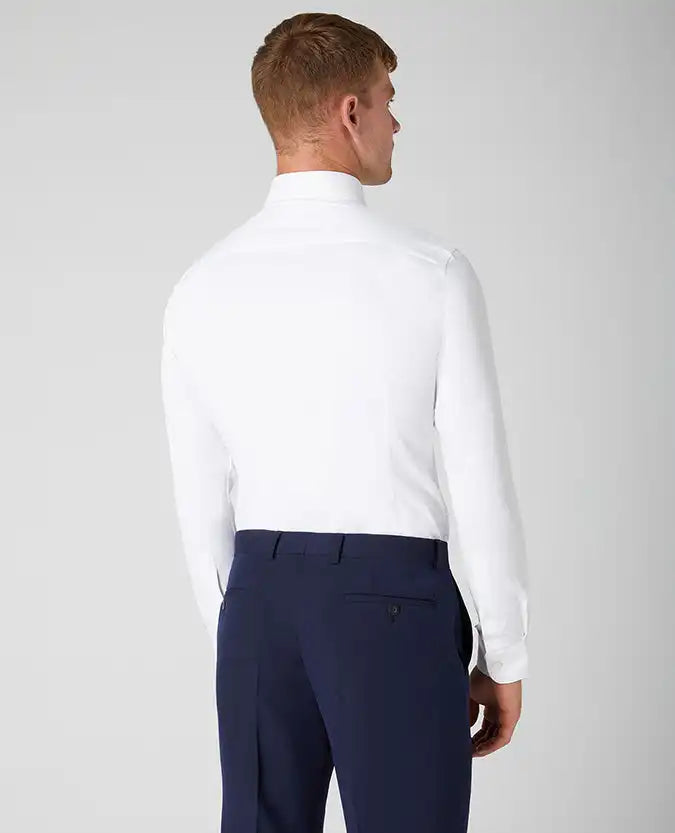 Remus Uomo Slim Fit Cotton Stretch Shirt White