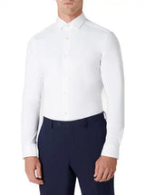 Remus Uomo Slim Fit Cotton Stretch Shirt White