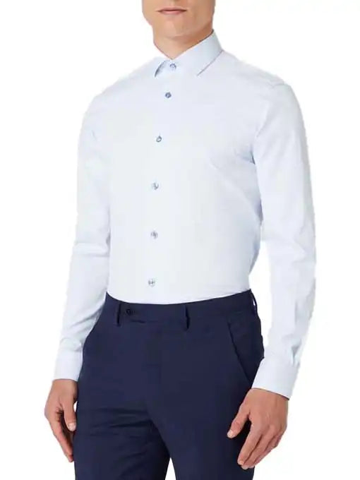 Remus Uomo Slim Fit Cotton Stretch Shirt 18625-21 Sky Blue