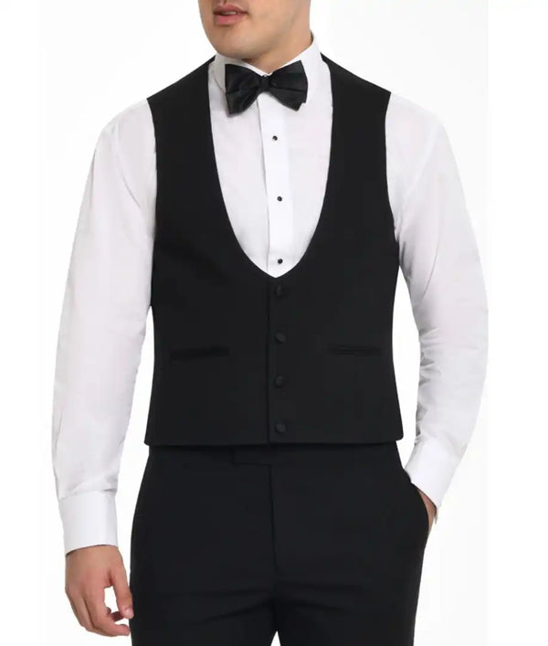 Remus Uomo Stud Button Tuxedo Shirt Ashton Slim Fit White Northern