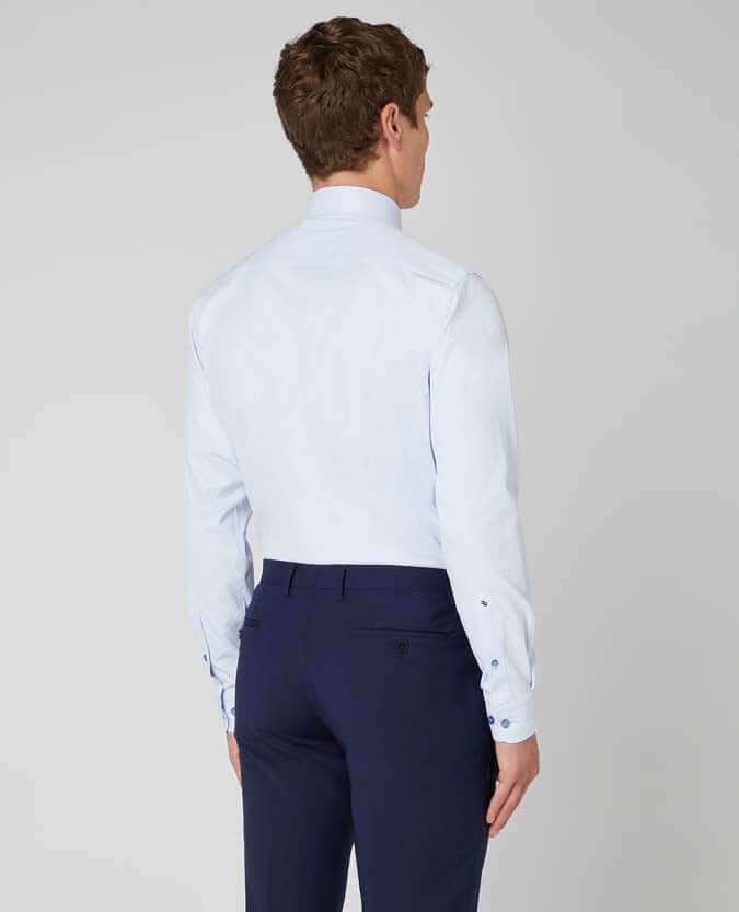 Remus Uomo Tapered Fit Cotton Stretch Shirt Sky Blue - 