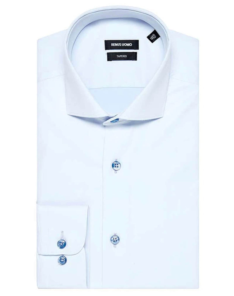 Remus Uomo Tapered Fit Cotton Stretch Shirt 18626-21 Sky Blue