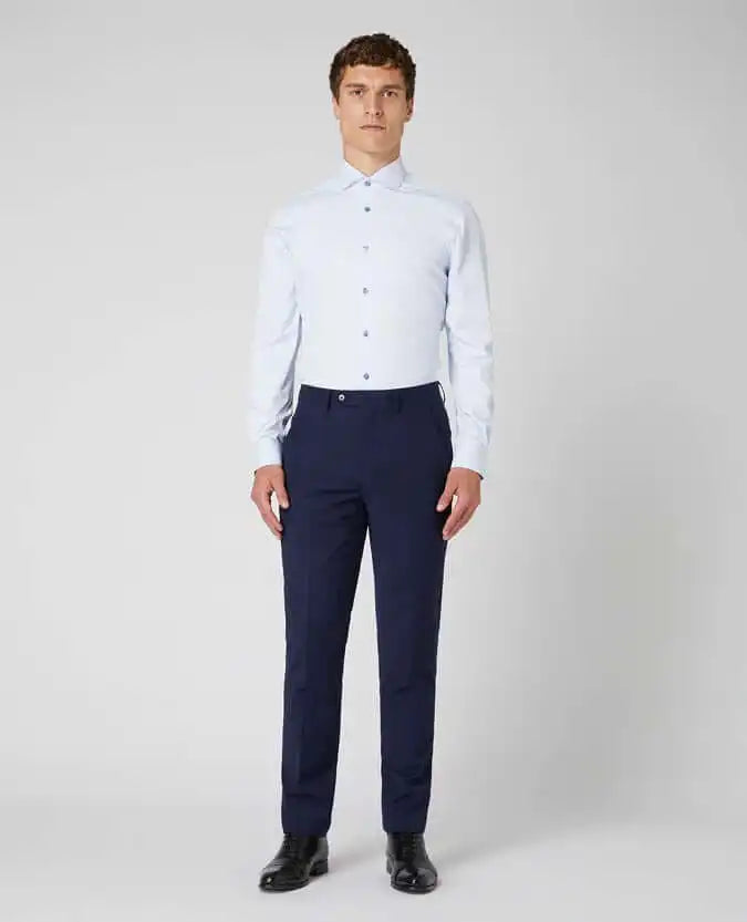 Remus Uomo Tapered Fit Cotton Stretch Shirt Sky Blue - 