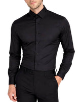 Remus Uomo Tapered Fit Dress Shirt 18300 Parker Black Northern