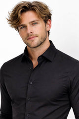 Remus Uomo Tapered Fit Dress Shirt 18300 Parker Black Northern