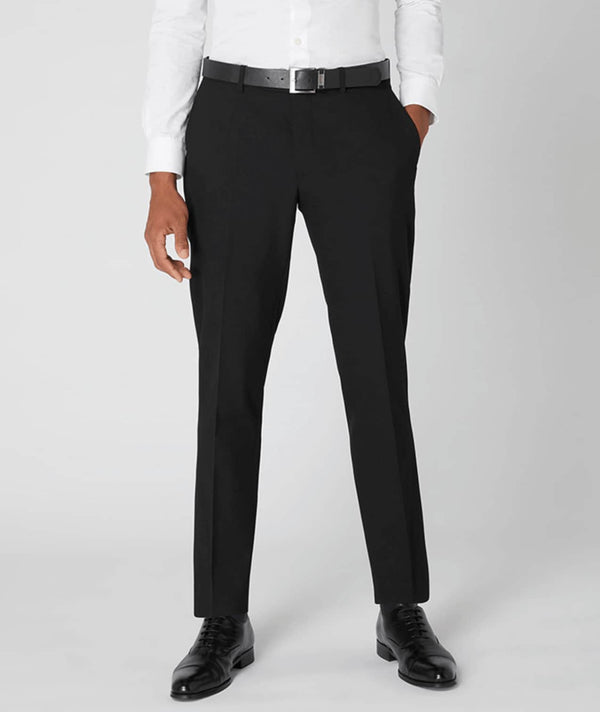 Remus Uomo Tapered Fit Formal Trousers Black