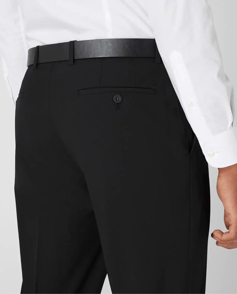 Remus Uomo Tapered Fit Formal Trousers Black