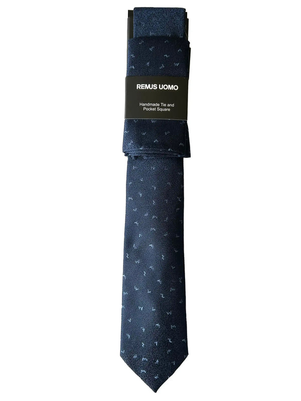 Remus Uomo Tie & Pocket Square Set Navy Northern Ireland Belfast