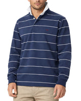 RM Williams Albany Stripe Rugby Top Vintage Blue Northern Ireland