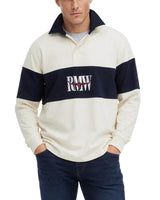 RM Williams Heritage Panel Rugby Top Ecru Navy Northern Ireland