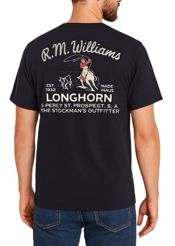 RM Williams Longhorn T-Shirt Navy Northern Ireland Belfast