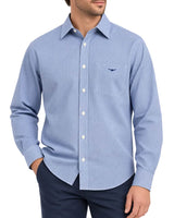 RM Williams Mens Auburn Poplin Check Shirt Navy/White Northern