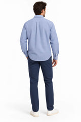 RM Williams Mens Auburn Poplin Check Shirt Navy/White Northern