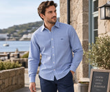 RM Williams Mens Auburn Poplin Check Shirt Navy/White Northern