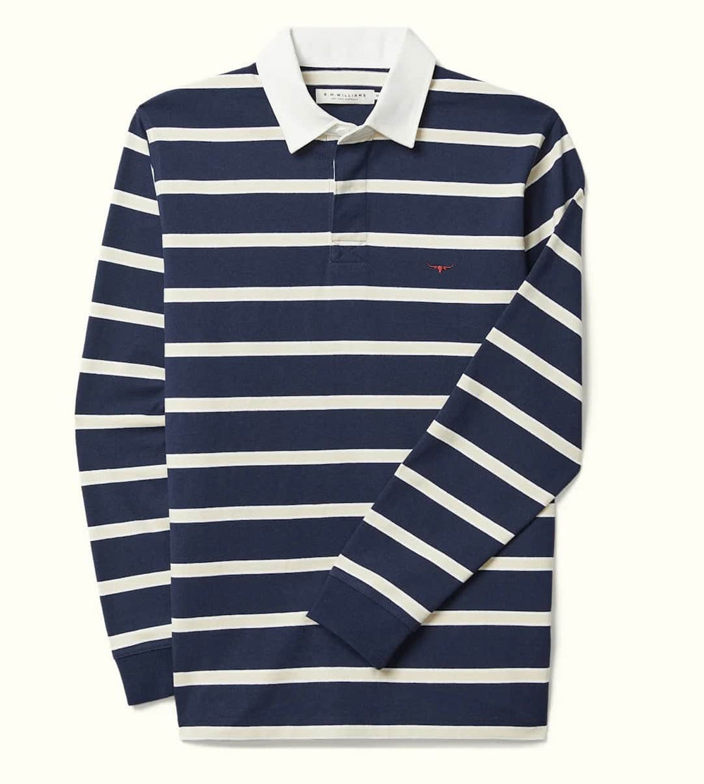 RM Williams Mens Brunswick Rugby Top Navy/Sand