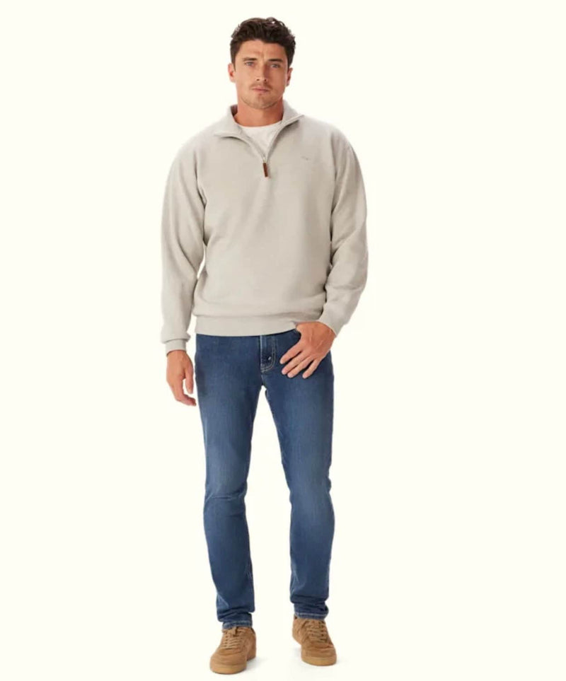 RM Williams Mens Mulyungarie Half Zip Sweatshirt Grey Marle Northern