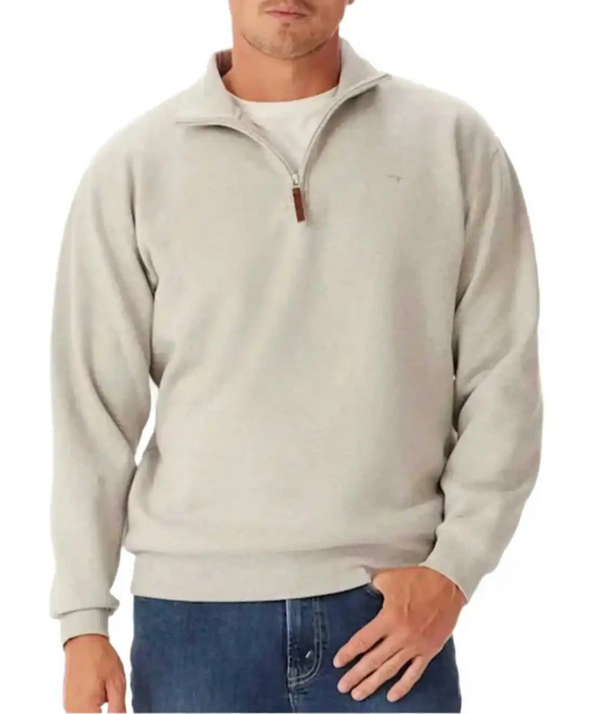 RM Williams Mens Mulyungarie Half Zip Sweatshirt Grey Marle Northern