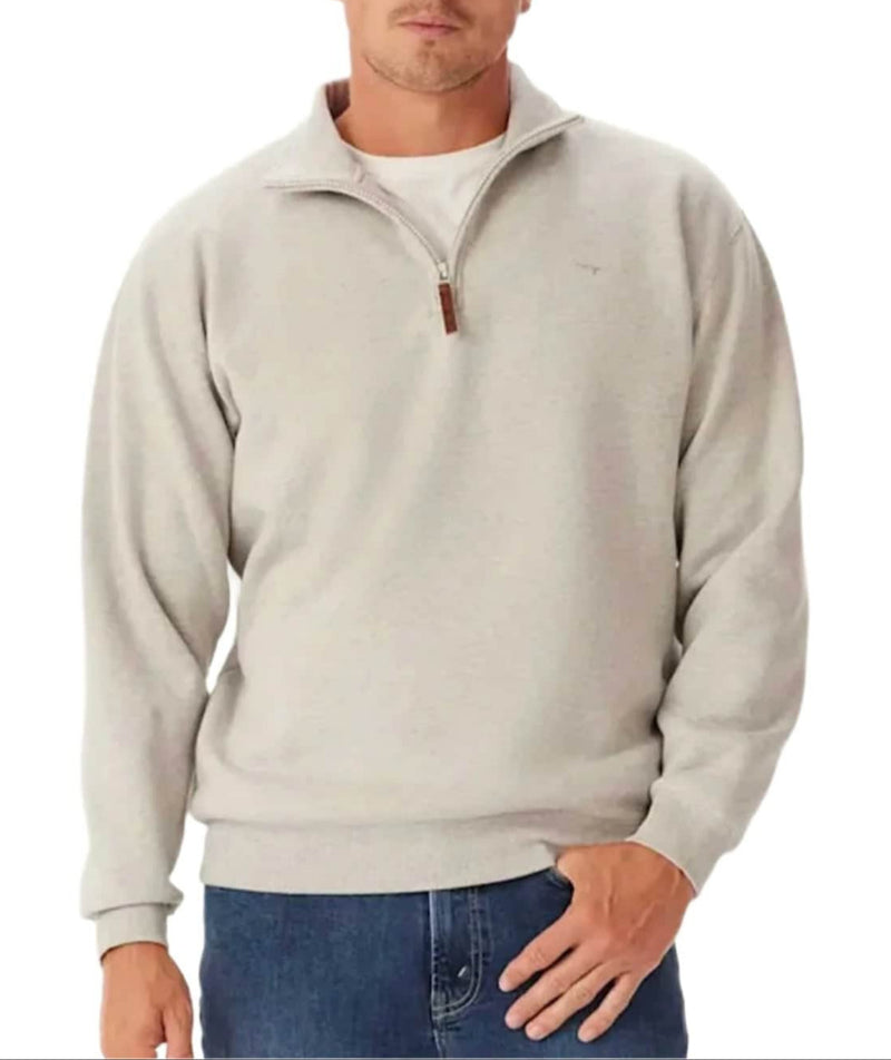 RM Williams Mens Mulyungarie Half Zip Sweatshirt Grey Marle Northern